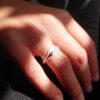 Anello con Diamante fatto a mano in argento