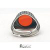 Anello con pietra naturale piatta in argento