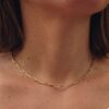 Collana a catena con maglie allungate in Argento dorato INDOSSATA