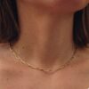 Collana a Catena con Maglie Allungate in Argento Dorato