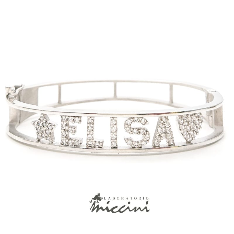 Bracciale personalizzato con nome BRMD03 silver