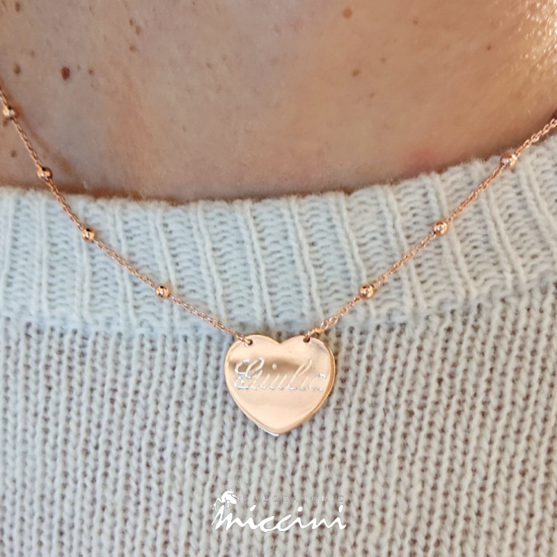 collana-ciondolo-cuore-personalizzabile con incisione del nome Giulia