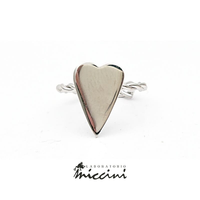 Anello Con Cuore allungato in argento