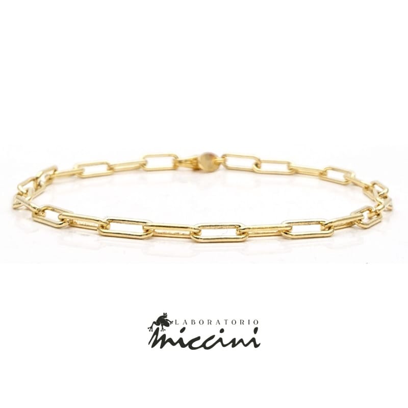 BRACCIALE A CATENA CON MAGLIE ALLUNGATE IN ARGENTO DORATO