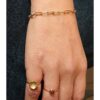 BRACCIALE A CATENA CON MAGLIE ALLUNGATE IN ARGENTO DORATO INDOSSATO