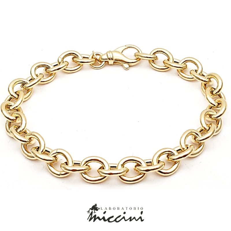 Bracciale rolò grande in argento dorato