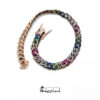 bracciale maglia grumetta con zirconi multicolore