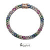 bracciale con zirconi colorati in argento rosato