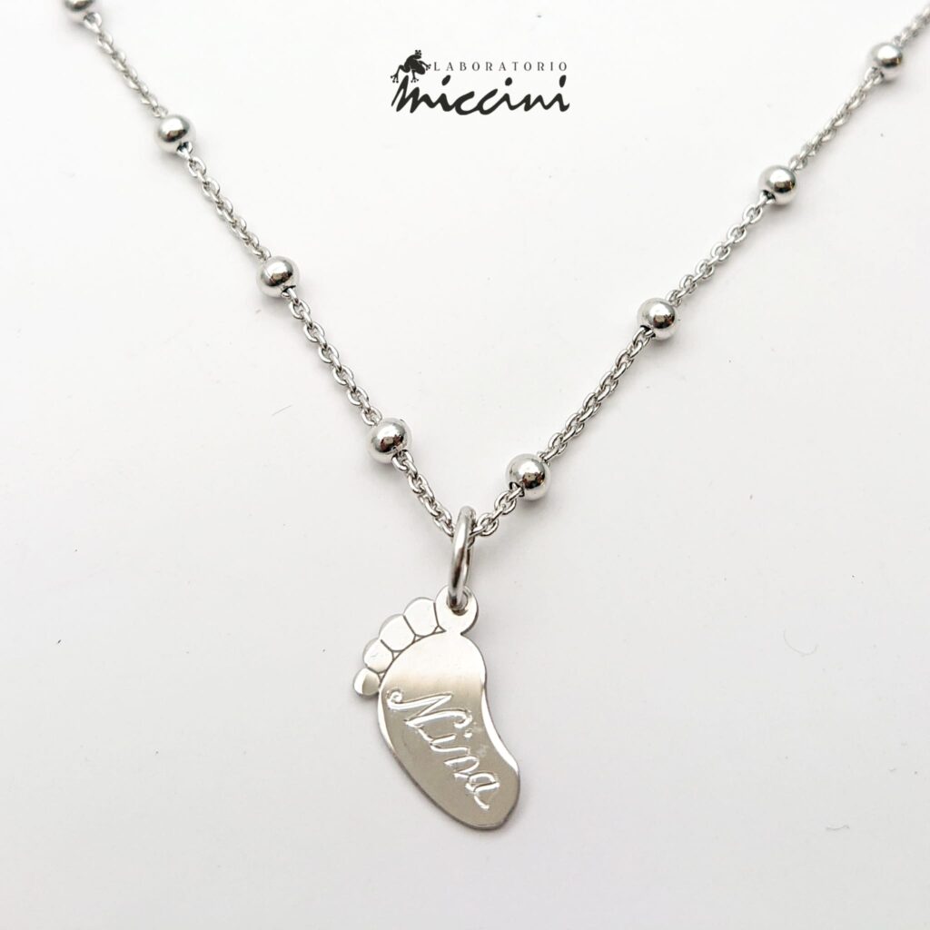 Collana Piedino Bimbo Personalizzabile con nome