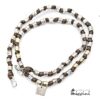 collana cordino marrone e pepite in argento