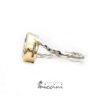 anello con morganite con castone in oro e gambo in argento