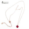 Collana Zircone Cuore Rosso