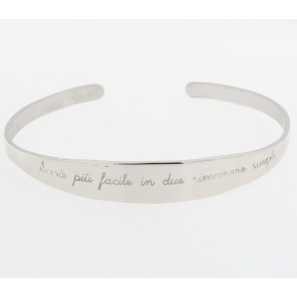 Bracciale rigido in argento inciso