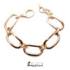 bracciale a catena a maglie ovali grandi in argento dorato