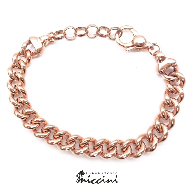 bracciale maglia grumetta in argento rosato