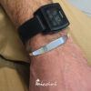 bracciale rigido a lastra d'argento personalizzabile