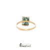 anello con pietra verde in argento 925 dorato