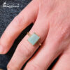 Anello con amazzonite rettangolare