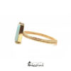 anello con labradorite con castone in argento dorato
