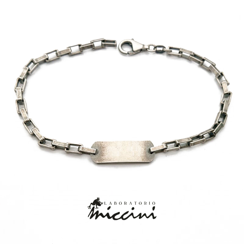 bracciale a catena con piastrina personalizzabile