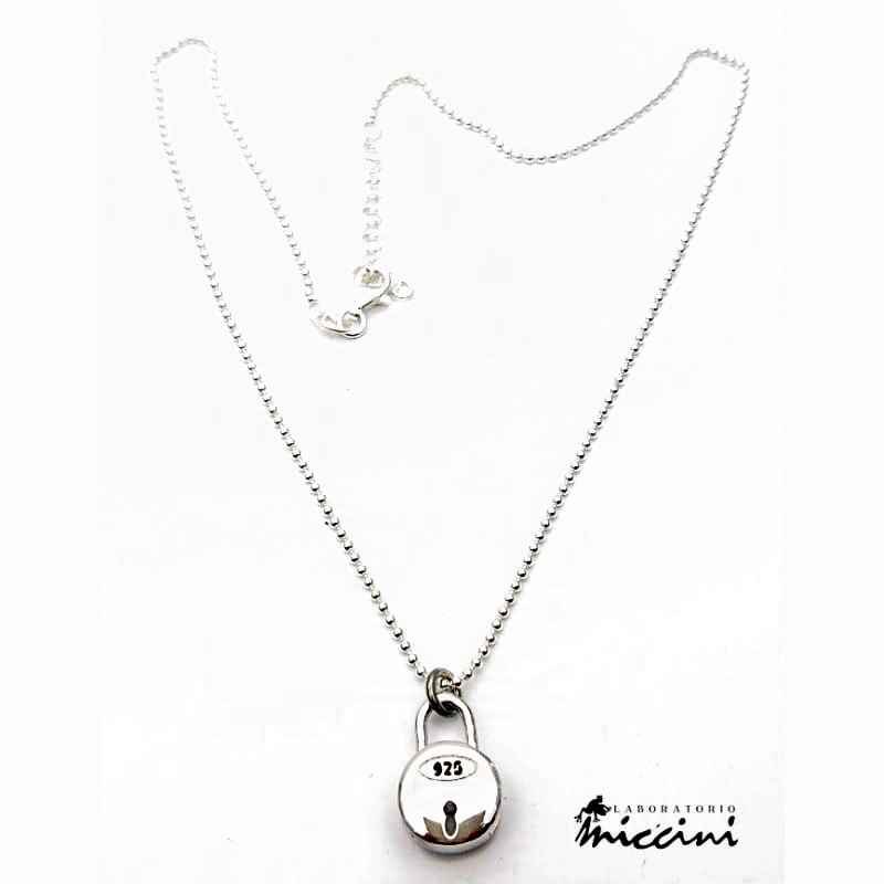 collana con ciondolo a lucchetto in argento 925