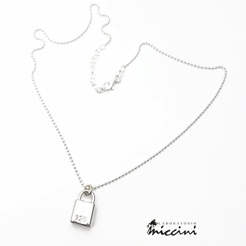 collana con lucchetto in argento 925