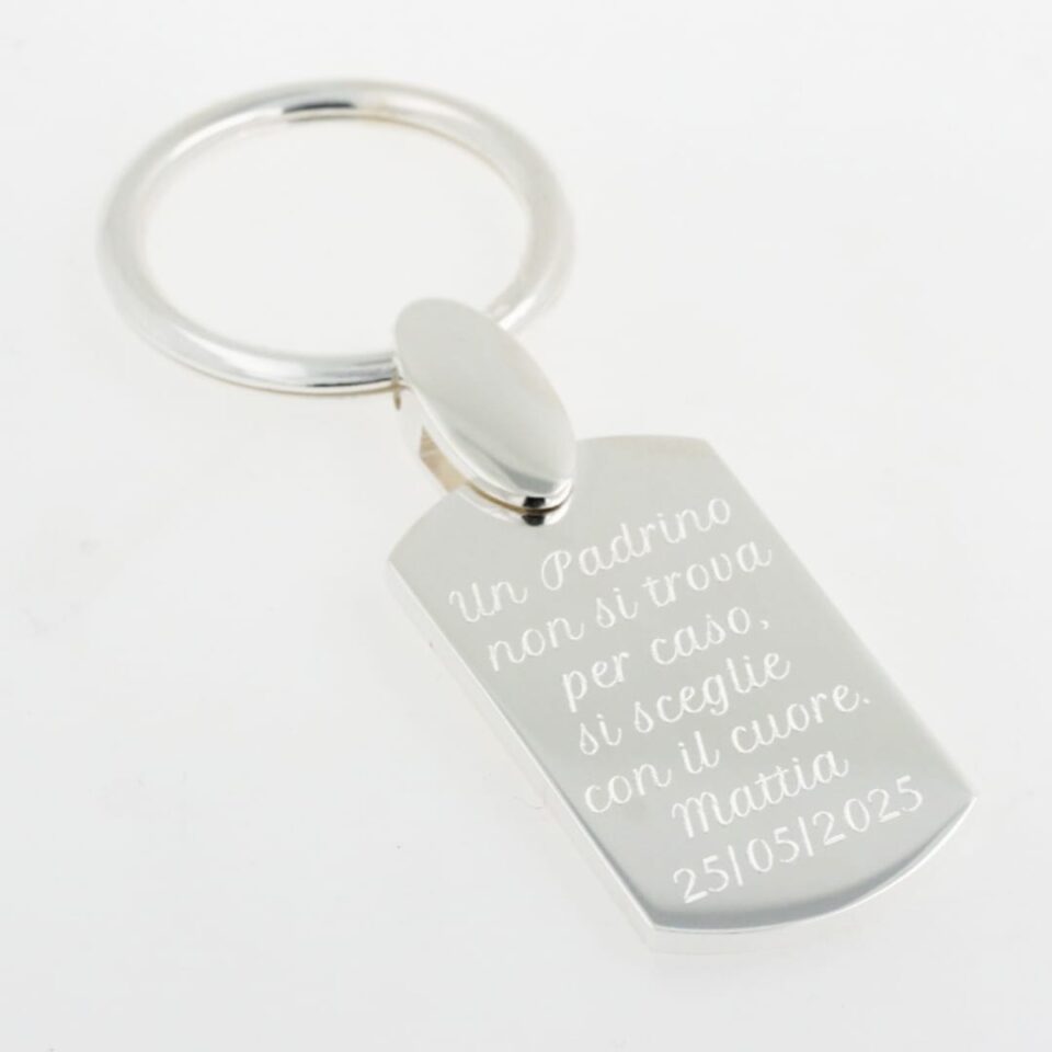 Customizable Silver Keychain