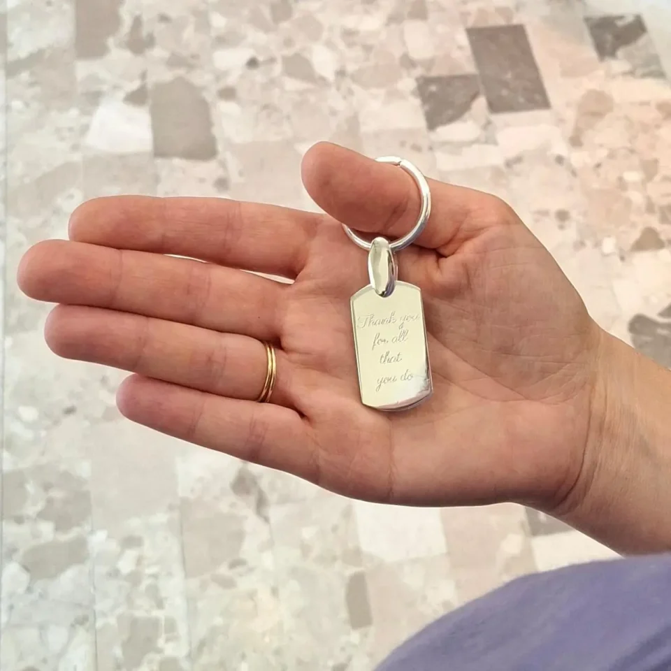 PORTACHIAVI-ARGENTO-PIASTRA-PERSONALIZZABILE