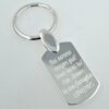 Portachiavi Personalizzabile in Argento con incisione personalizzata di una frase