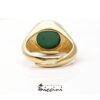 anello da mignolo in argento dorato con malachite rotonda