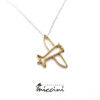 collana in argento con ciondolo in oro giallo a forma di aeroplano