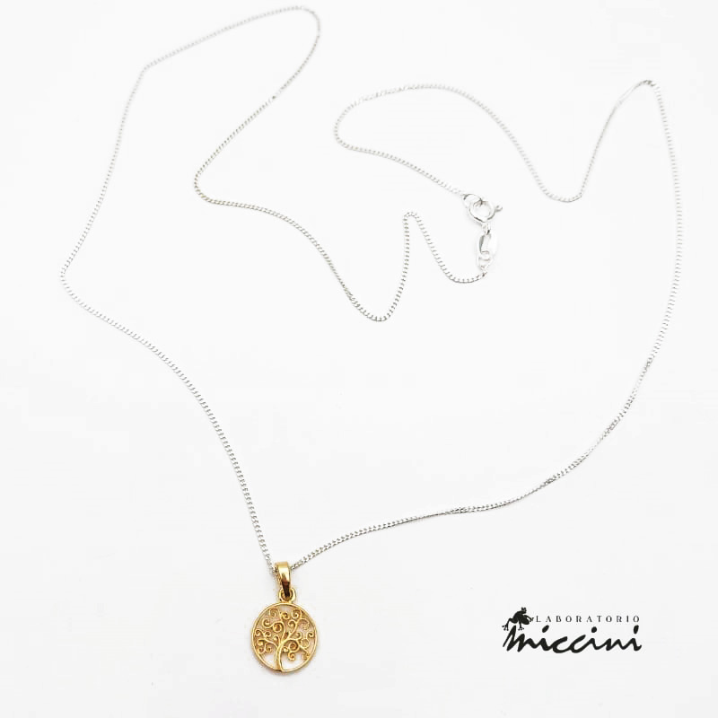 collana albero della vita in oro giallo 18 kt