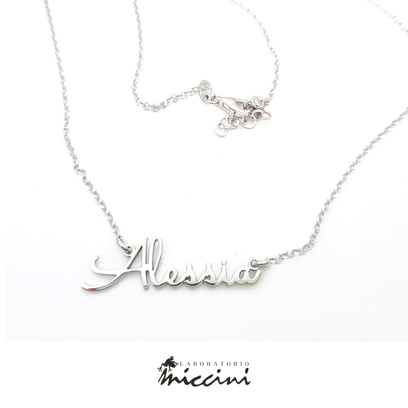 collana con nome in argento 925 realizzata a mano