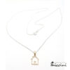 collana in argento 925 con ciondolo a forma di casetta in oro