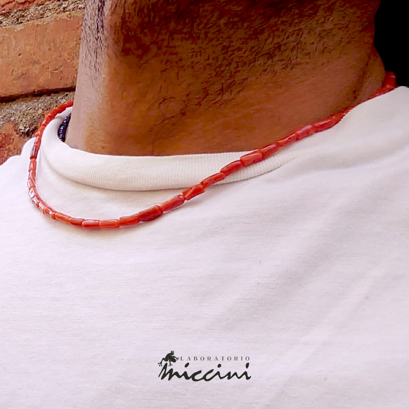 collana di coralli rossi con chiusura in argento 925