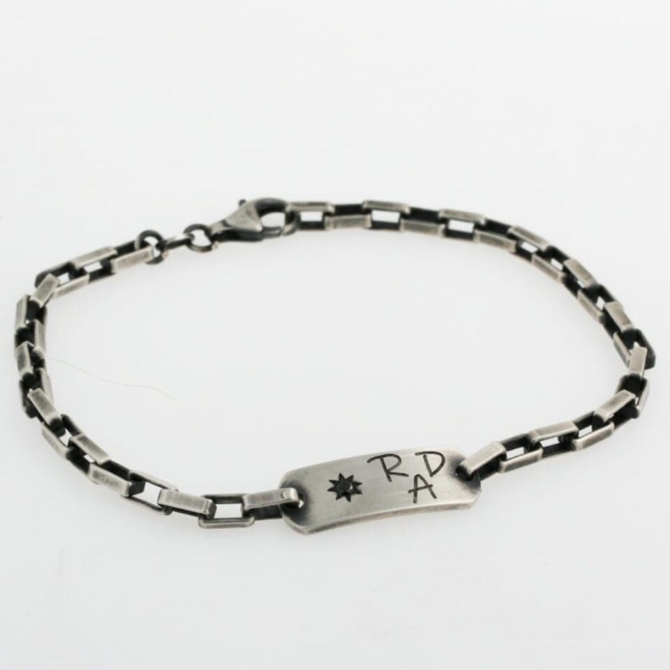 Bracciale diamante nero personalizzabile