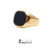 Anello chevalier oro giallo con onice