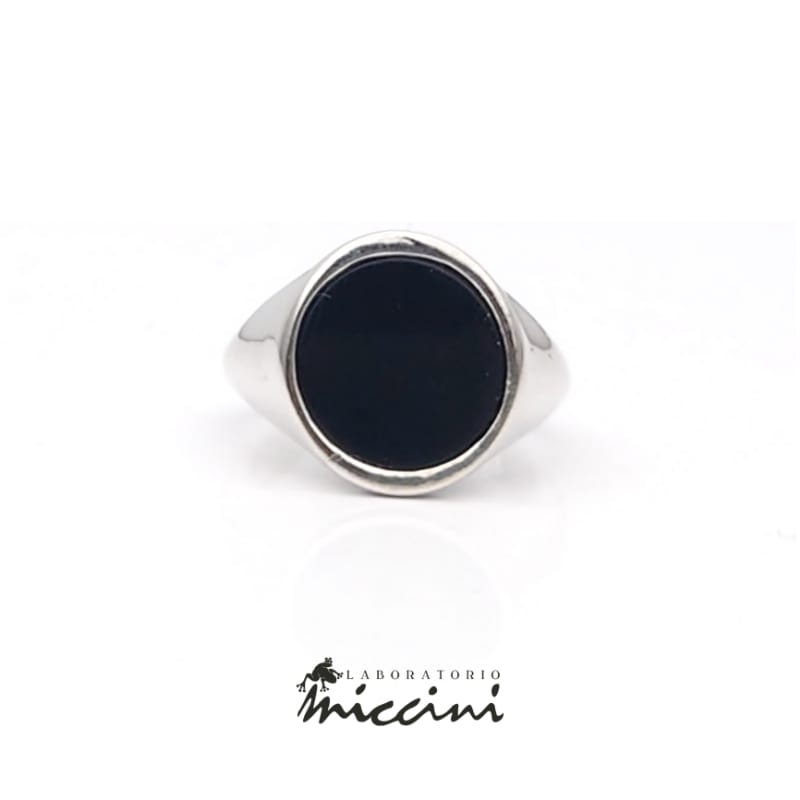 anello da donna con pietra nera in argento 925