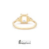 anello art deco con topazio rettangolare in oro giallo 18 kt