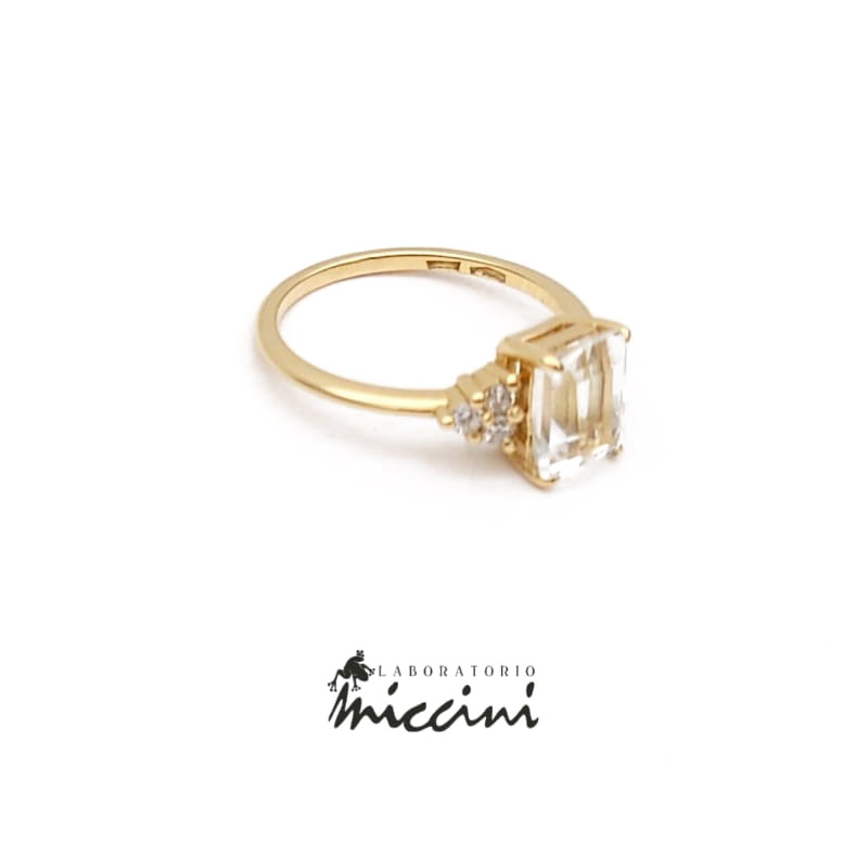 Anello Topazio e Diamanti in oro giallo Shop Online Laboratorio Miccini