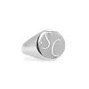 anello chevalier rotondo con iniziali incise
