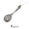 Collana Racchetta da Tennis Argento Brunito