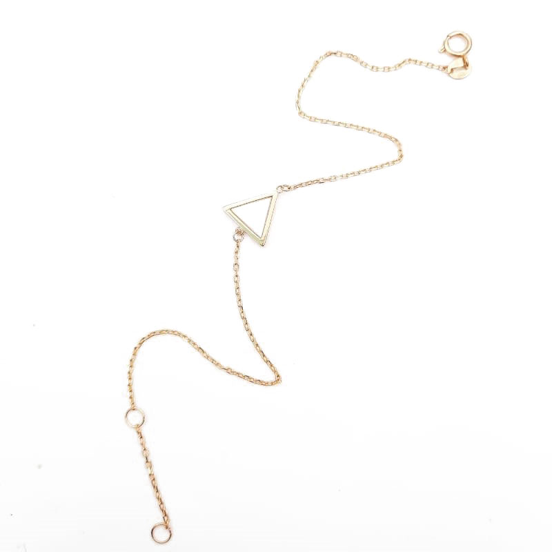 bracciale a catena in oro con madreperla triangolare