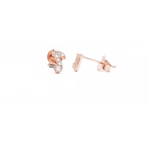 orecchini in argento rosato a nota musicale
