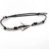 Bracciale in argento 925 e cordino nautico con aeroplanino di carta