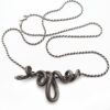 collana con maglia a spirale e serpente intrecciato inargento 925
