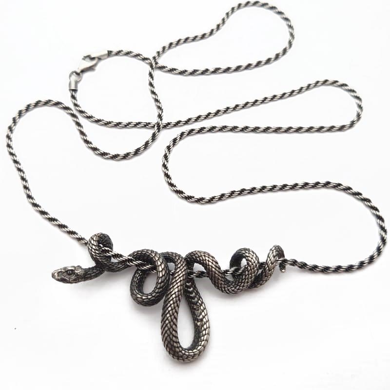 collana serpente argento-brunito