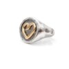 anello in agrento brunito e dorato con cuore