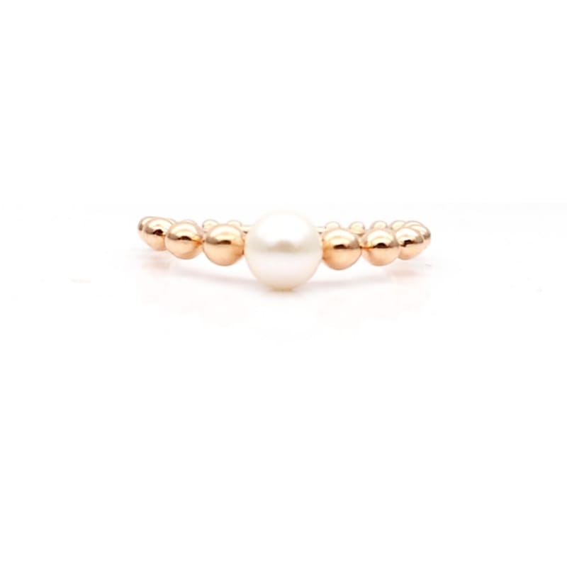 Anello in oro rosa con perla e sfere digradanti