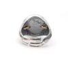 anello chevalier in argento brunito con cuore centrale in argento dorato
